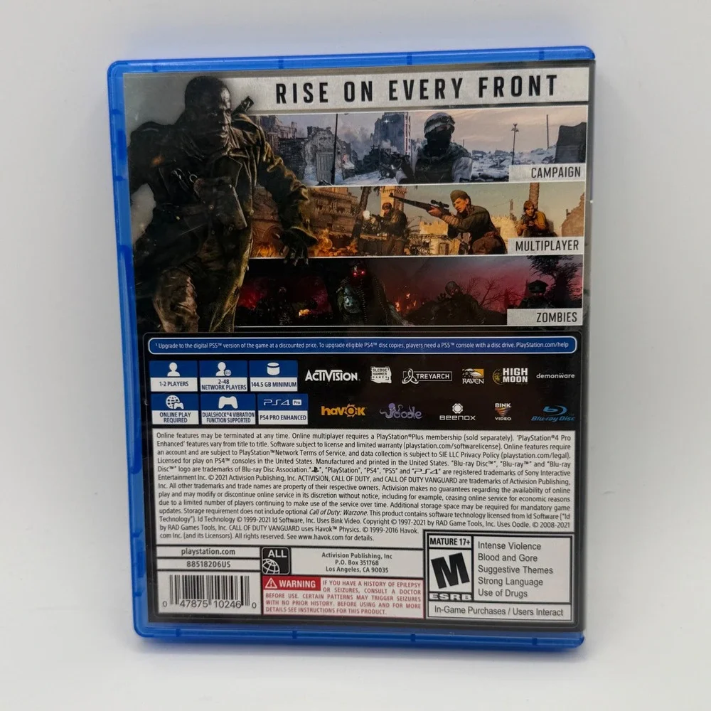 Activision Call of Duty Vanguard PS4 One Size Blue Excellent FPS Game